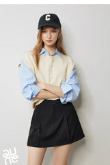 Autumn New Twisted Sleeveless V Neck Pullover Sweater Tops - Muselune