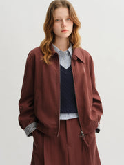 Plaid Patchwork Jacket Skirt Set - Muselune