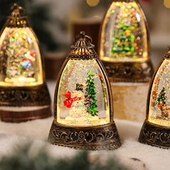 Christmas Decoration Santa Claus Cone Snow LED Table Lamp Muselune