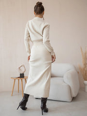 Elegant Vintage Knitted Skirt Set - Muselune