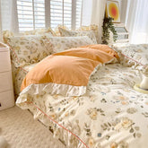 Floral Ruffle Quilt bedding – 100% Cotton - Muselune