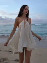 White Elegant Sleeveless Off Shoulder Dresses - Muselune