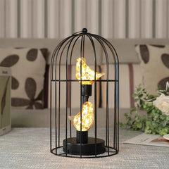 Birdcage Accent Lamp – Battery-Powered Decorative Light with Warm Fairy Glow - Muselune