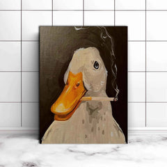 Creative Smoking Duck Canvas – Fun & Playful Wall Art - Muselune