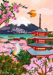 Colorful Mountain City Canvas – Abstract Travel-Inspired Wall Art - Muselune