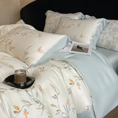 Luxury Fiber Soft Silky Duvet Flowers and Plants Bedding Set - Muselune