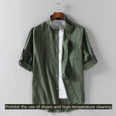 Stand Collar Mid-Sleeve Shirt - Spring & Summer - Muselune