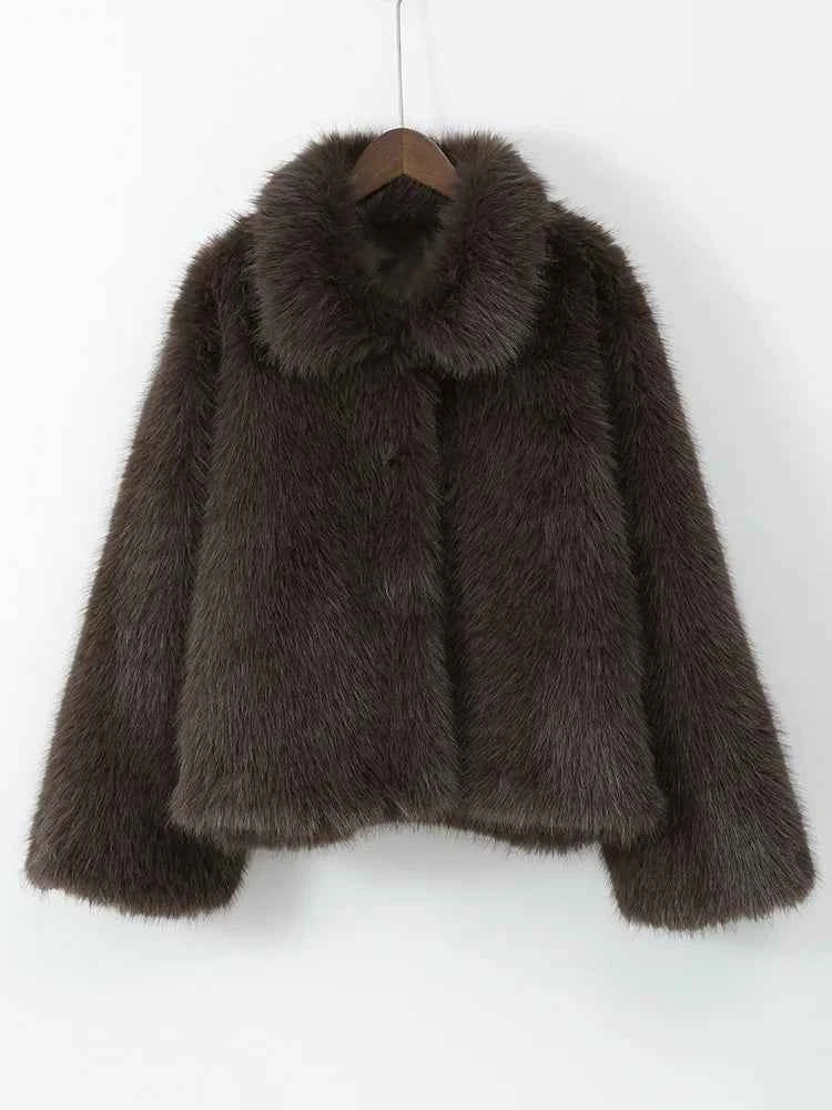 Cardigan Fur Long Sleeve Coat