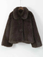 Cardigan Fur Long Sleeve Coat