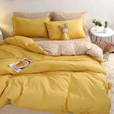 Mustard Yellow Cotton Comforter Set - Soft Cotton Quilt & Luxury Bedding - Muselune