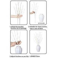 White Birch LED Branch Lights – Battery-Powered Fairy Decor - Muselune