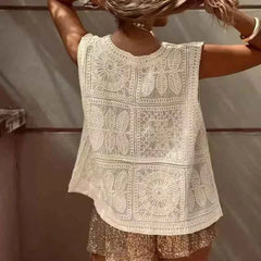 Summer Vintage Crochet Knit Vest Top - Muselune