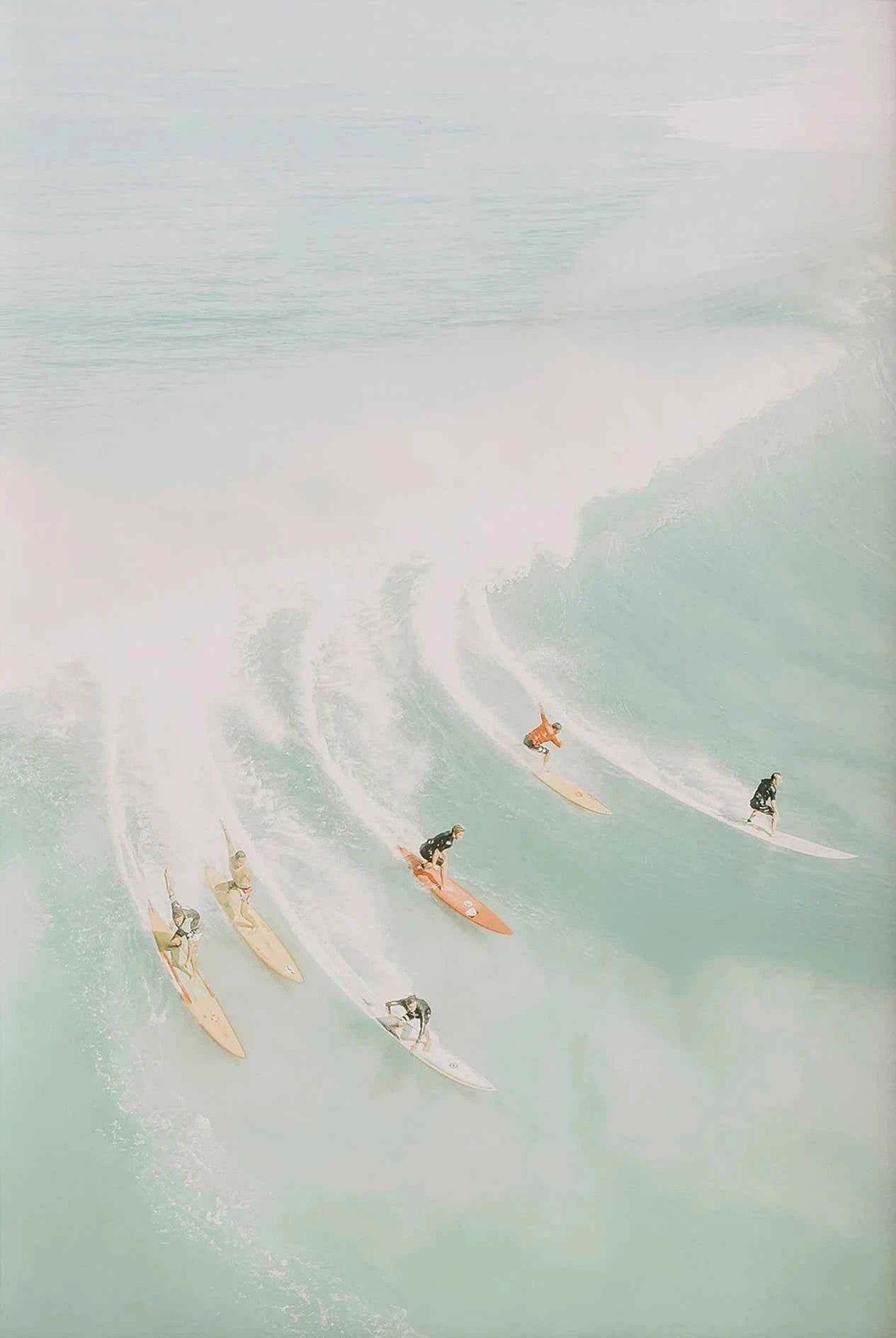 Tropical Surf Poster – Palm Tree & Surfboard Canvas Wall Ar - Muselune