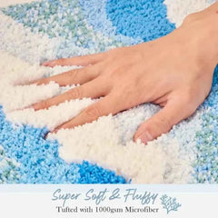 Ocean Wave Tufted Rug – Aesthetic Non-Slip Plush Carpet - Muselune