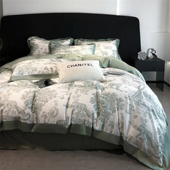 Silky Soft Lyocell Bedding Set – Eucalyptus Fiber, Forest & Leopard Print - Muselune