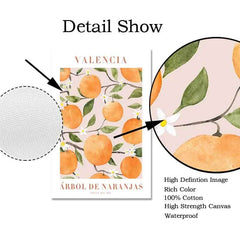 Abstract Lemon Flower Eye Orange Vintage Plant Wall Art Canvas Painting Posters and Prints Wall Pictures for Living Room Decor - Muselune