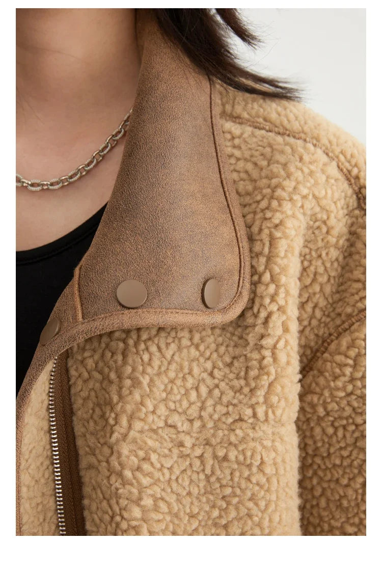 CHIC VEN Women's Jackets Casual Loose Stand Up Collar Coats Reversible Streetwear Female Warm Clothing Autumn Winter New 2024 Muselune