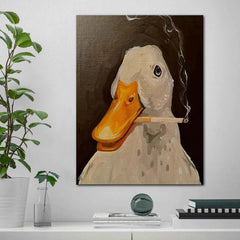 Creative Smoking Duck Canvas – Fun & Playful Wall Art - Muselune