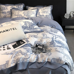 Silky Soft Lyocell Bedding Set – Eucalyptus Fiber, Forest & Leopard Print - Muselune