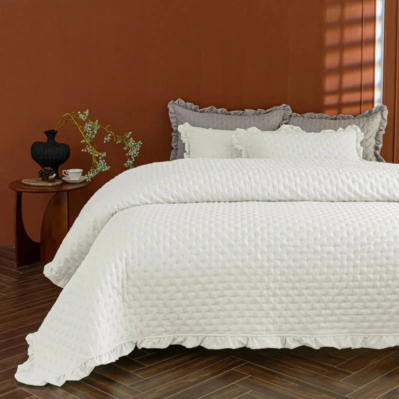 Cotton Pet-Friendly Bedspread with Ruffle Quilting for Cozy Comfort - Muselune