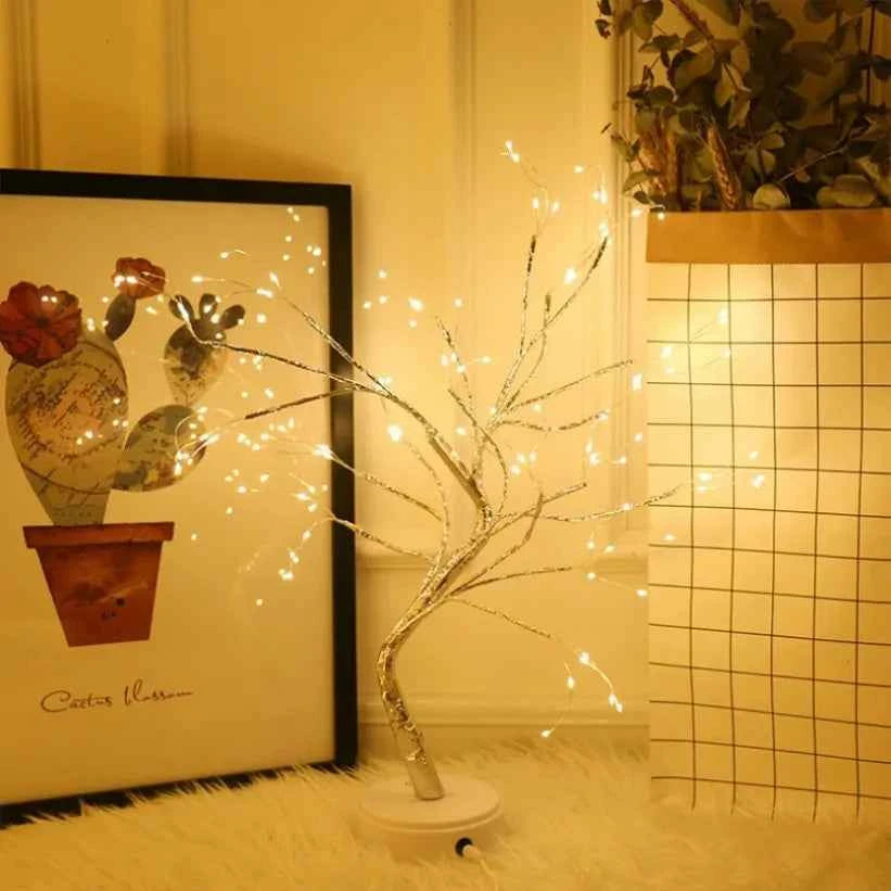 LED Tree Table Lamp – USB & Battery Powered Fairy Light for Cozy Decor - Muselune