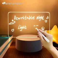 LED Message Board Night Light – Creative USB Gift with Pen - Muselune
