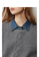 Autumn New Twisted Sleeveless V Neck Pullover Sweater Tops - Muselune