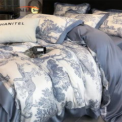 Silky Soft Lyocell Bedding Set – Eucalyptus Fiber, Forest & Leopard Print - Muselune