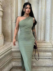 Elegant Split Sleeveless Slim Maxi Dress - Muselune
