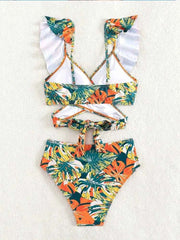 Sexy Two-Piece Swimsuit – Floral Print, Push-Up Fit - Muselune