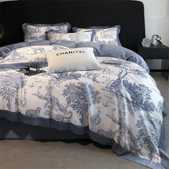 Silky Soft Lyocell Bedding Set – Eucalyptus Fiber, Forest & Leopard Print - Muselune