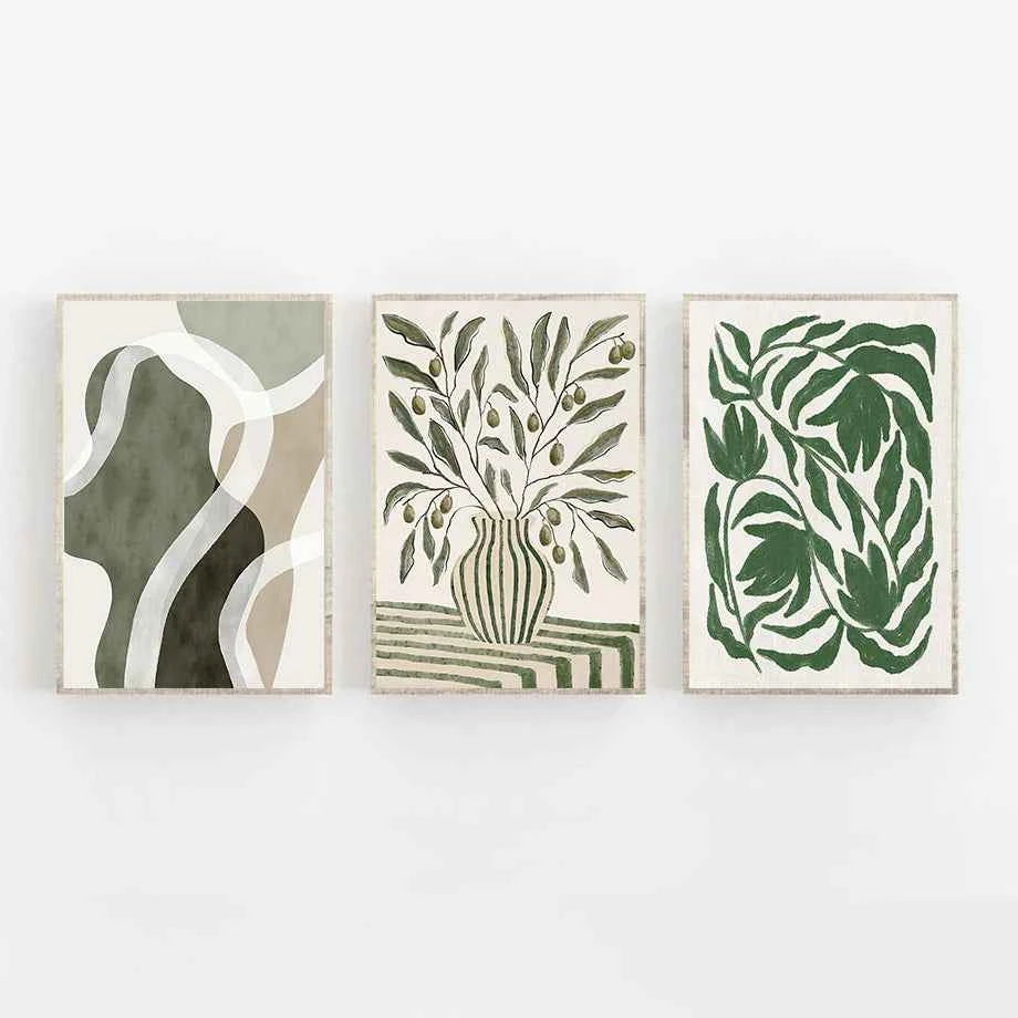 Scandinavian Minimalist Boho Canvas – Abstract HD Wall Art - Muselune