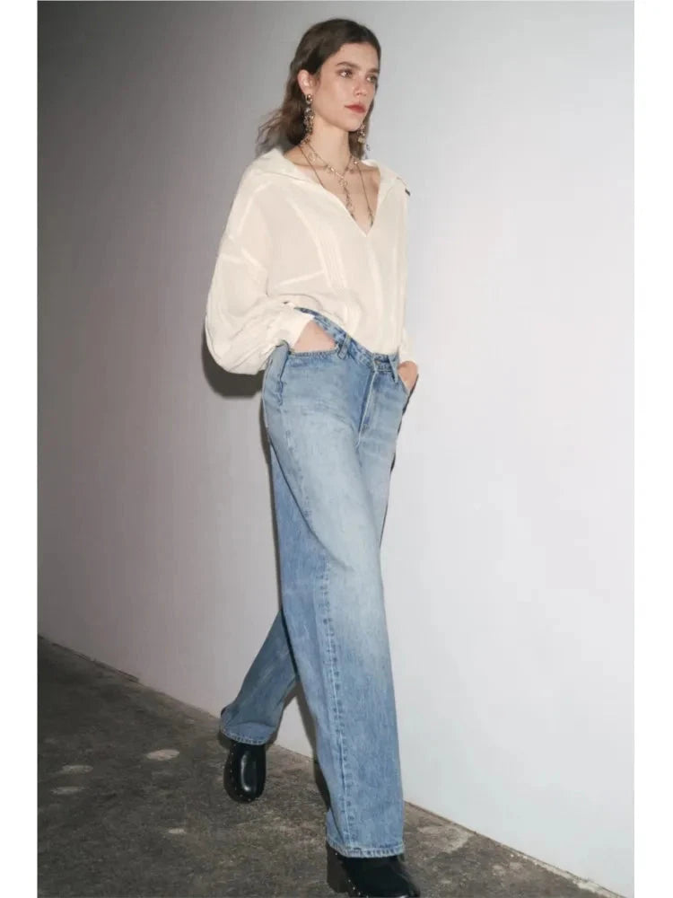 Romantic V-Neck Pleated Shirt
