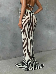 Para Praia Bikini Set with Long Skirt Cover-Up - 3-Piece Ensemble