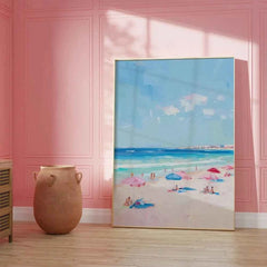 Summer Ocean Swimming Canvas – Modern Minimalist Wall Art - Muselune