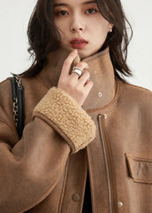 CHIC VEN Women's Jackets Casual Loose Stand Up Collar Coats Reversible Streetwear Female Warm Clothing Autumn Winter New 2024 Muselune