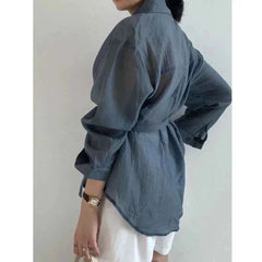 Irregular Long Sleeve Blouse