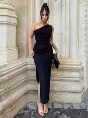Elegant Split Sleeveless Slim Maxi Dress - Muselune