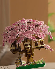 Pink Cherry Tree House Model Kit - Micro-particle Building Set - Muselune