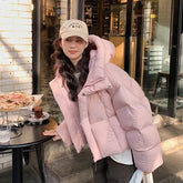 Thick Warm Parkas Loose White Duck Pink Jacket Muselune