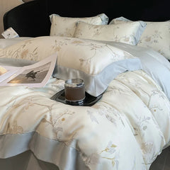 Luxury Fiber Soft Silky Duvet Flowers and Plants Bedding Set - Muselune