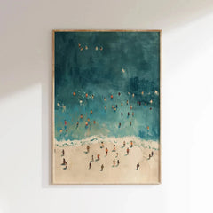 Summer Ocean Swimming Canvas – Modern Minimalist Wall Art - Muselune