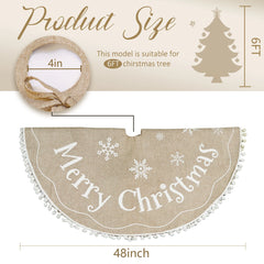 Warm Brown Christmas Tree Skirt 36/48 Inches Decoration Mat Muselune