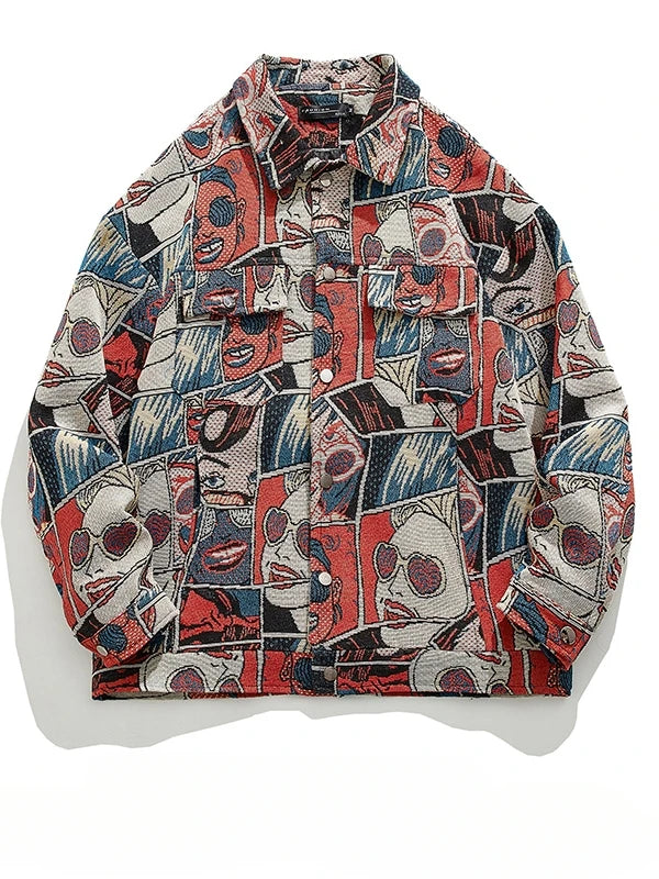 Spring Denim Jacket – Bold Rose Design - Muselune