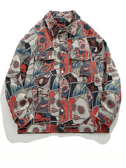 Spring Denim Jacket – Bold Rose Design - Muselune