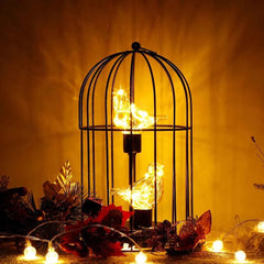 Birdcage Accent Lamp – Battery-Powered Decorative Light with Warm Fairy Glow - Muselune
