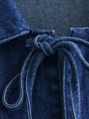 Denim Blouse Lace-Up Shirt & Outerwear
