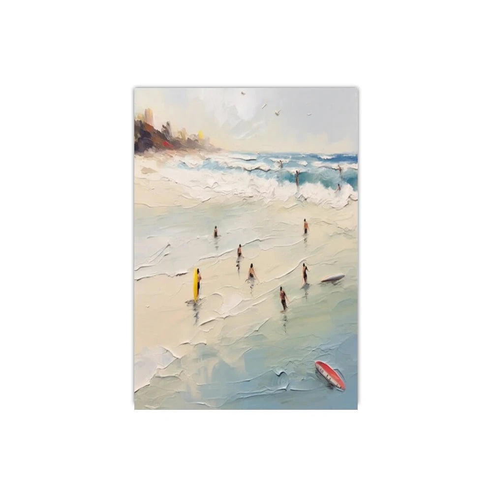 Summer Ocean Swimming Canvas – Modern Minimalist Wall Art - Muselune