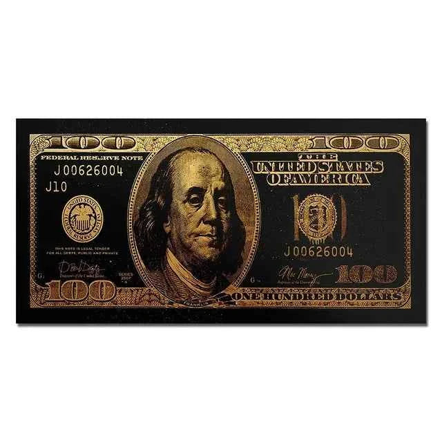 Art One Hundred Dollar Bills Canvas Paintings Modern Abstract Graffiti Money Poster Picture for Living Room Wall Decor Cuadros - Muselune