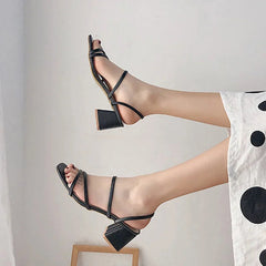 Women's Summer Slippers – Square Heels - Muselune